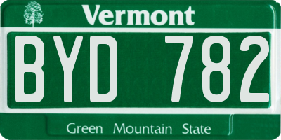 VT license plate BYD782