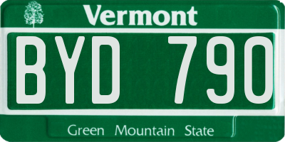 VT license plate BYD790