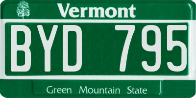 VT license plate BYD795