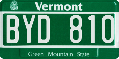 VT license plate BYD810