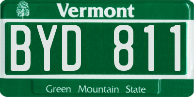 VT license plate BYD811