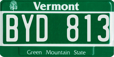 VT license plate BYD813