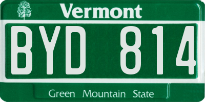 VT license plate BYD814