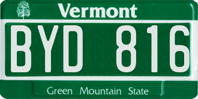 VT license plate BYD816