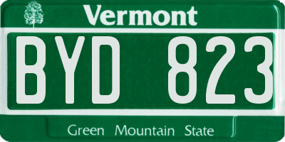 VT license plate BYD823