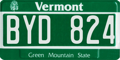 VT license plate BYD824