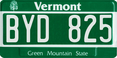 VT license plate BYD825