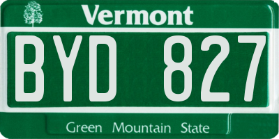 VT license plate BYD827