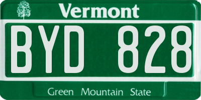 VT license plate BYD828