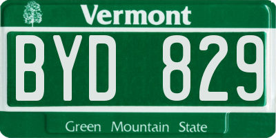 VT license plate BYD829