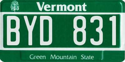 VT license plate BYD831