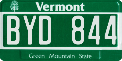 VT license plate BYD844