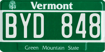 VT license plate BYD848