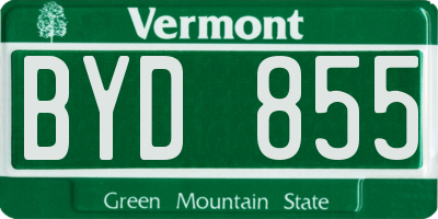 VT license plate BYD855
