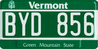 VT license plate BYD856