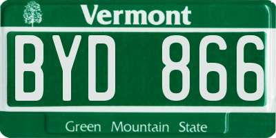 VT license plate BYD866