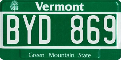 VT license plate BYD869