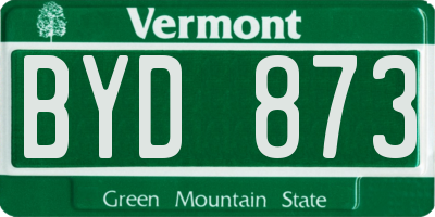 VT license plate BYD873