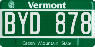 VT license plate BYD878