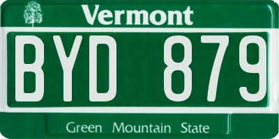 VT license plate BYD879