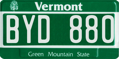 VT license plate BYD880