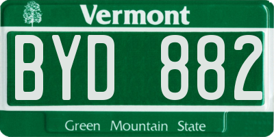 VT license plate BYD882
