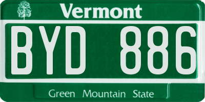VT license plate BYD886