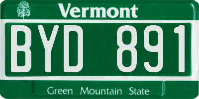 VT license plate BYD891