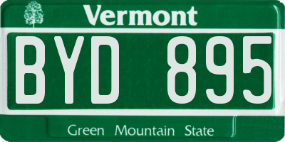 VT license plate BYD895