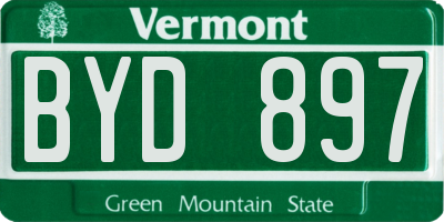 VT license plate BYD897