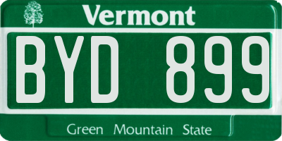 VT license plate BYD899
