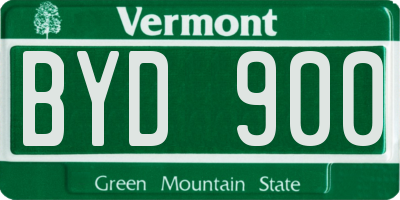 VT license plate BYD900