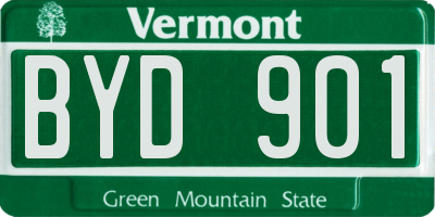 VT license plate BYD901