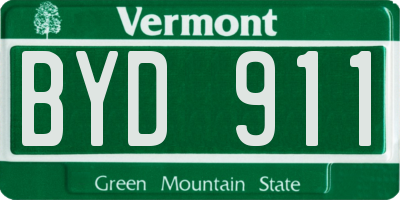 VT license plate BYD911