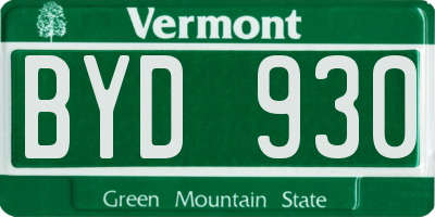VT license plate BYD930