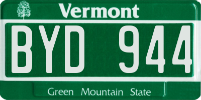 VT license plate BYD944