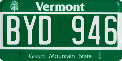 VT license plate BYD946