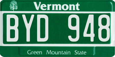 VT license plate BYD948