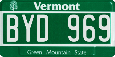 VT license plate BYD969