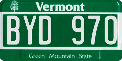 VT license plate BYD970