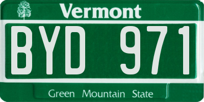 VT license plate BYD971
