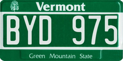 VT license plate BYD975