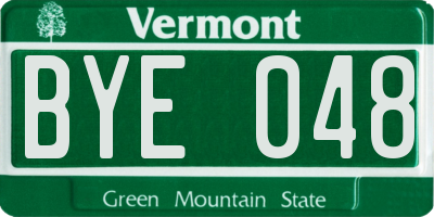 VT license plate BYE048