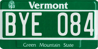 VT license plate BYE084