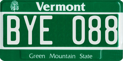 VT license plate BYE088