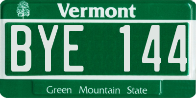VT license plate BYE144