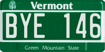 VT license plate BYE146