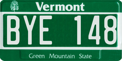 VT license plate BYE148