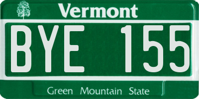 VT license plate BYE155