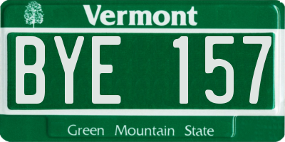 VT license plate BYE157
